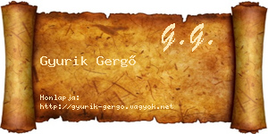 Gyurik Gergő névjegykártya